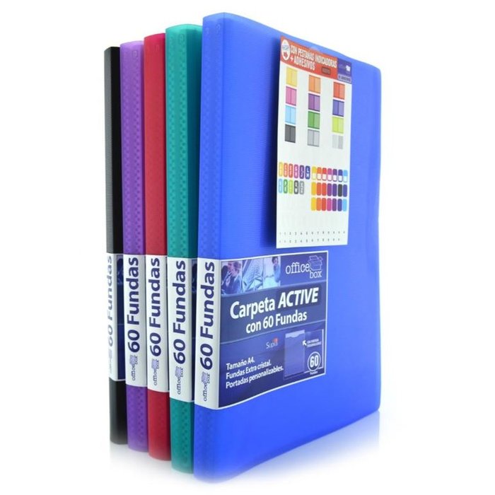 CARPETA A4 PP 60 FUNDAS COLORES SURTIDOS | 1 UNIDADES | (FRAGA) Imagen principal del producto