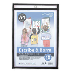 ESCRIBE & BORRA FUNDAS DE BORRADO EN SECO | 10 UNIDADES | (FRAGA)