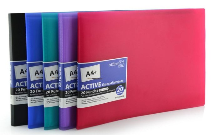 CARPETA 20 FUNDAS ACTIVE HORIZONTAL A4+ SURTIDAS | 1 UNIDADES | (FRAGA) Imagen principal del producto