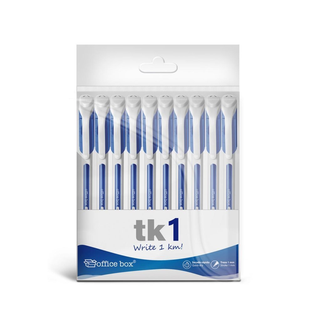 Pack 10 Bolígrafos TK1 Classic Color Azul Fraga