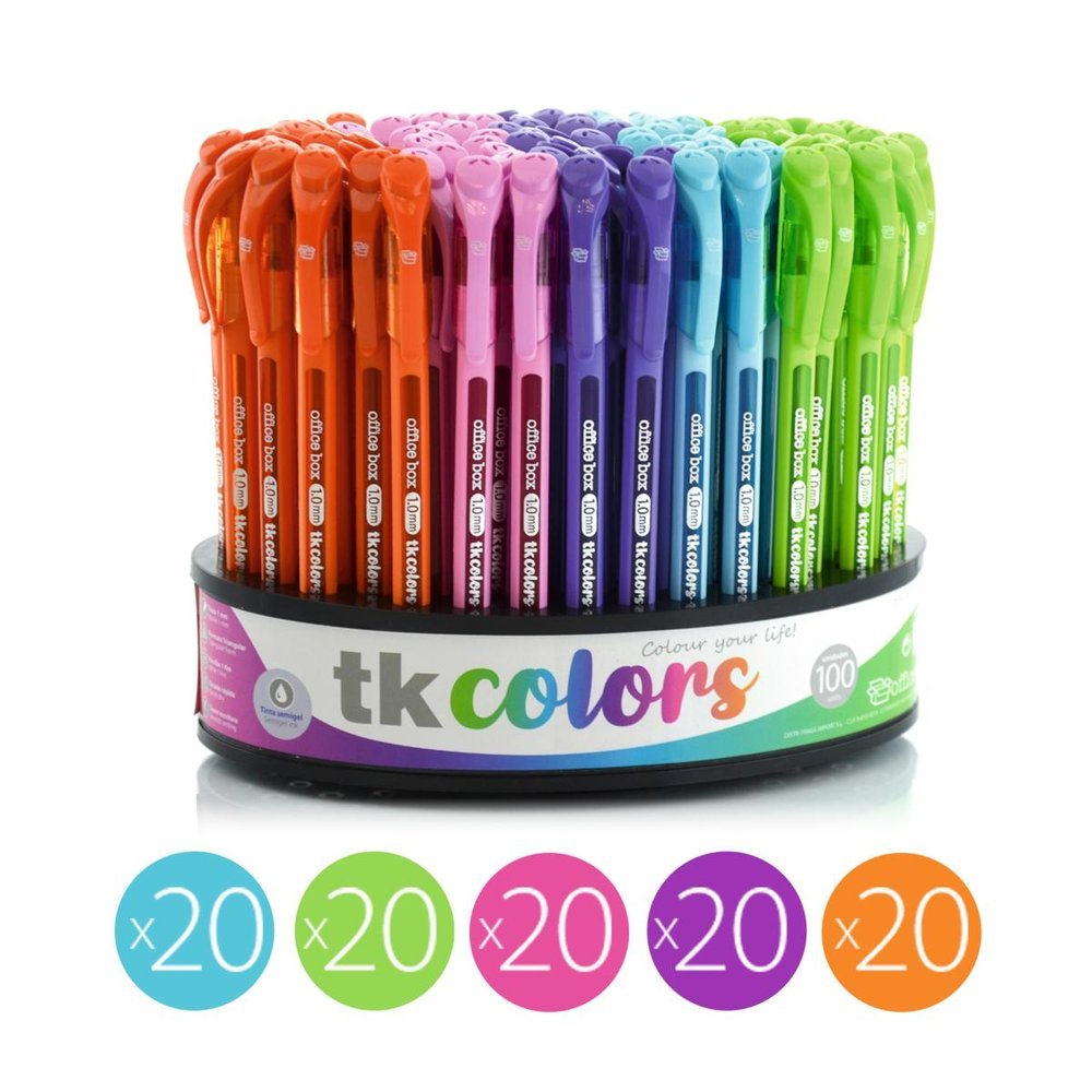 Exp Giratorio 100 Bolígrafos Tkc Colors Surtidos Marca Fraga