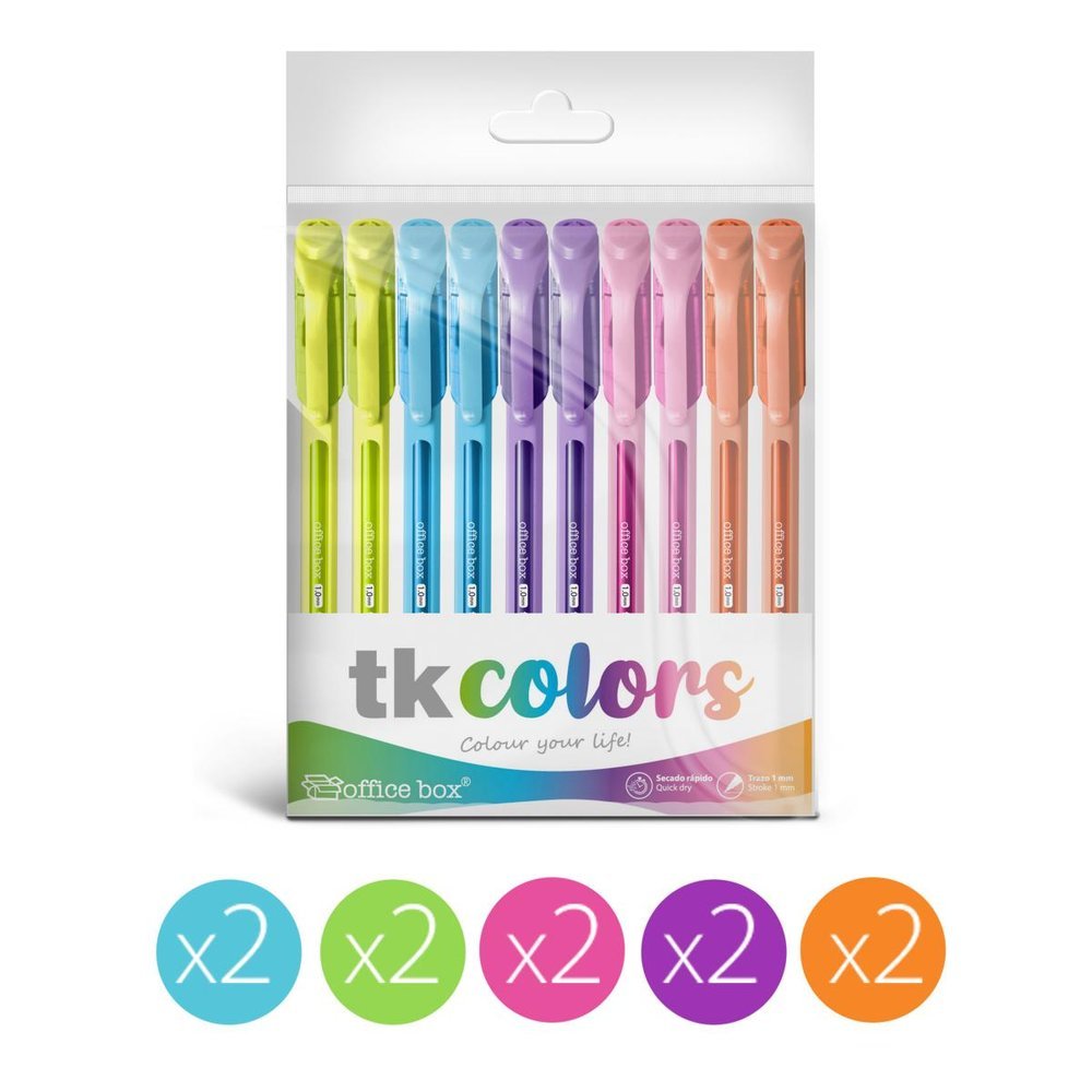 Pack 10 Bolígrafos Tkc Colors Colores Surtidos Fraga Imagen principal del producto