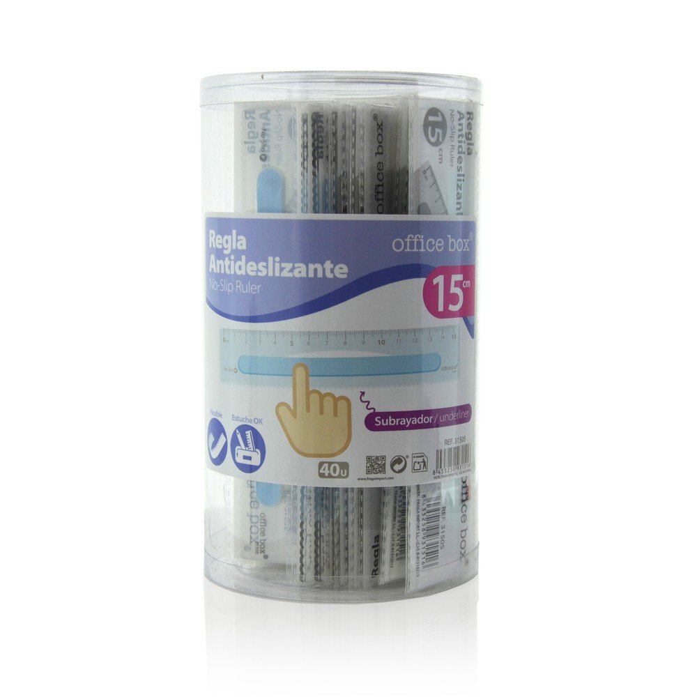 Bote 40 Reglas 15 cm Antideslizantes Colores Surtidos