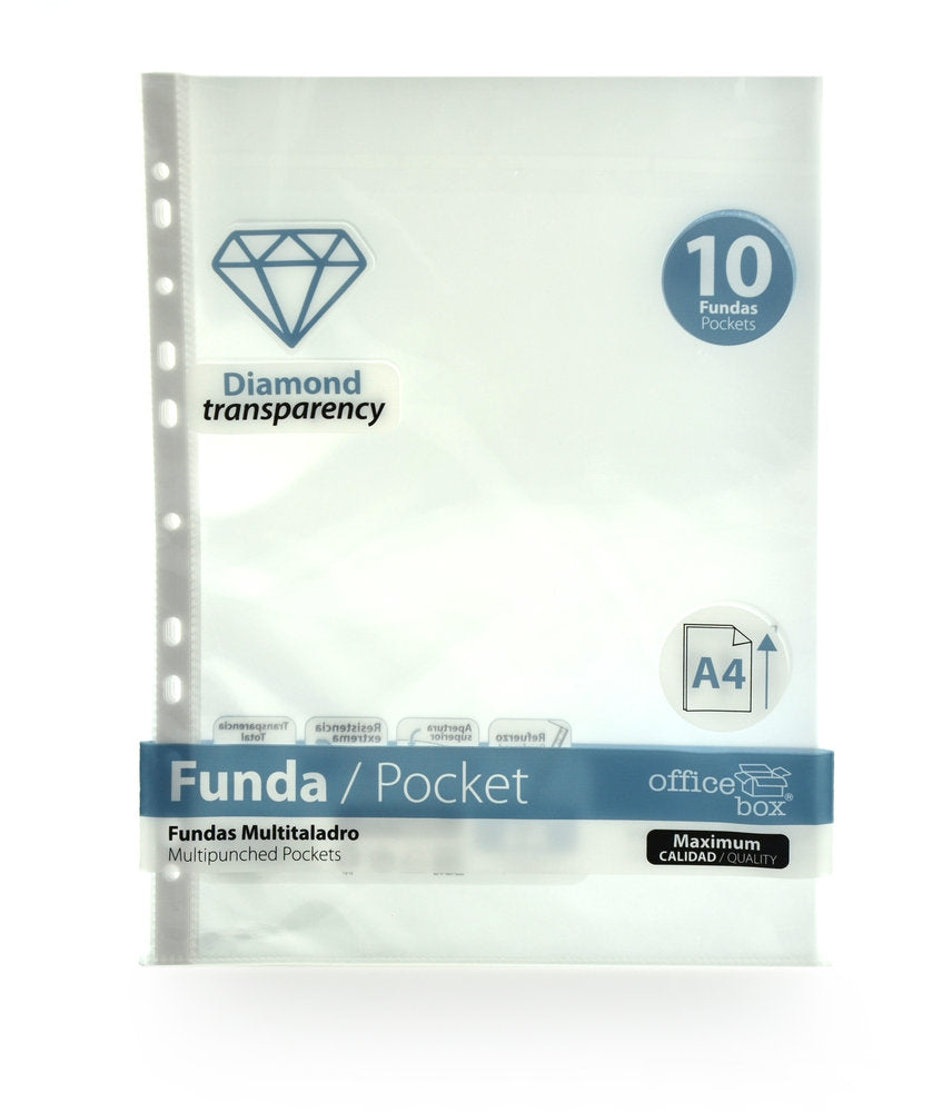 BOLA 10 FUNDAS TAMAÑO A4 MULTITALADRO DIAMANTE | FRAGA | ENVASE 10 UDS. UNIDAD | 8435258949511