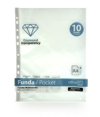 BOLA 10 FUNDAS TAMAÑO A4 MULTITALADRO DIAMANTE | FRAGA | ENVASE 10 UDS. UNIDAD | 8435258949511