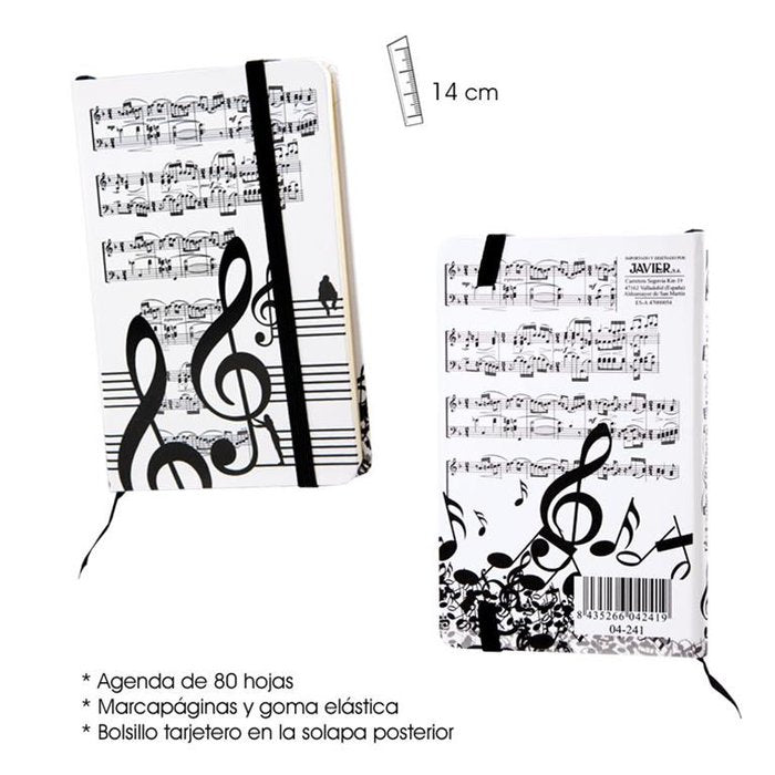 Bloc Notas Lisas 9x14 Música - Pack 6 unidades