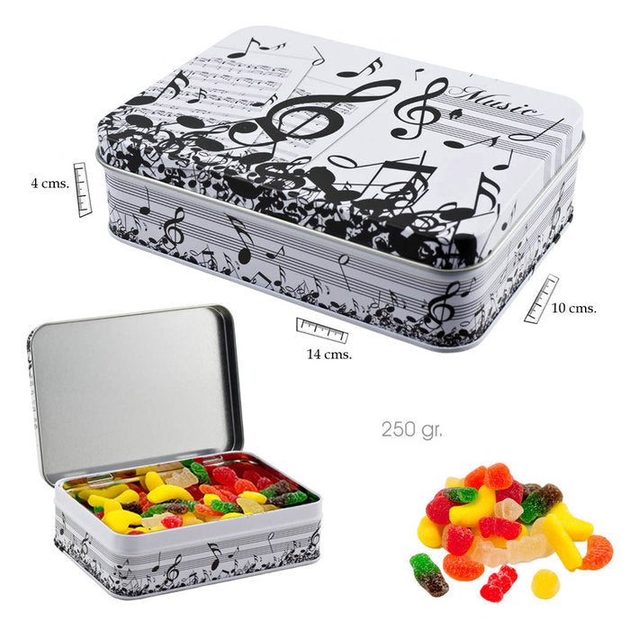 Lata Gominolas Música 14x10 Cocktail Mix Papelería Javier