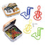 Caja metal 12 clips forma de instrumentos colores surtidos PAPELERIA JAVIER