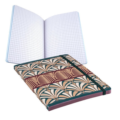 Libreta cuadros borde color A5 Art Déco, pack 6 unidades