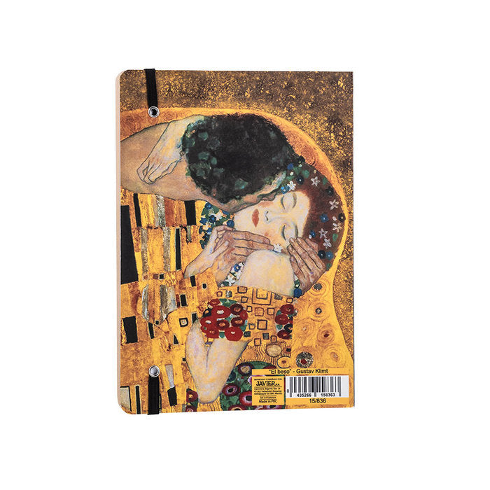 Libreta cuadros borde color A5 Klimt, pack de 6 unidades