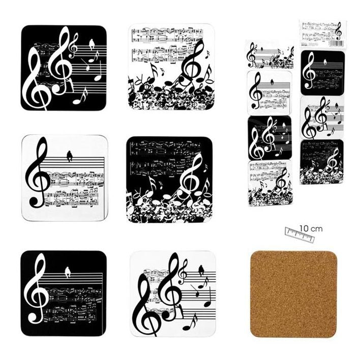 SET 6 POSAVASOS MUSICA SURTIDOS | PAPELERIA JAVIER | 1 UNIDAD | 8435266160526 Imagen principal del producto