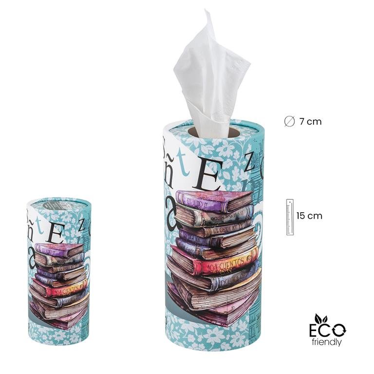 Tubo con Pañuelos Libros 15 cm PAPELERIA JAVIER