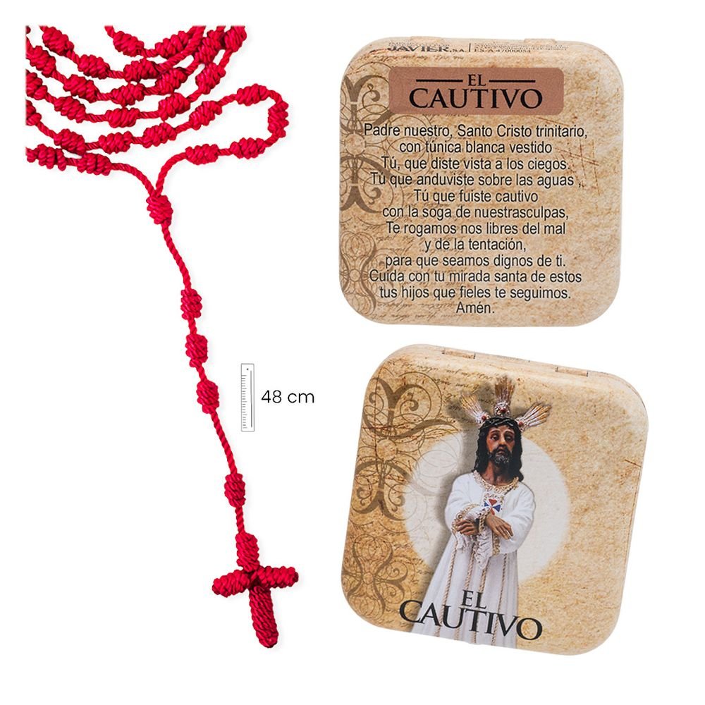 Rosario Cautivo Hilo Rojo 48 cm Marca Rosario Javier
