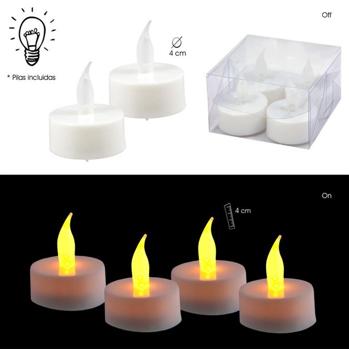SET 4 VELAS TEALIGHT CON LUZ | PAPELERIA JAVIER | 1 UNIDAD | 8435266183976 Imagen principal del producto