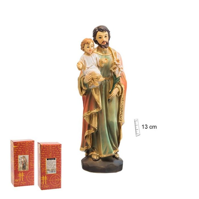 Figura San Jose con Niño y Flores 13 cm Marca Figuras Santos Javier Imagen principal del producto