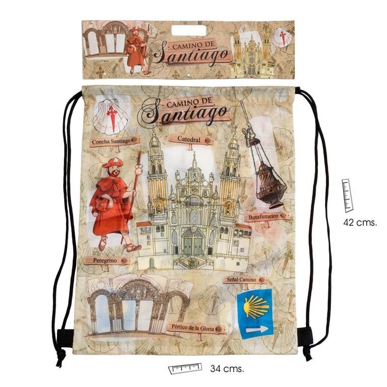 BOLSA MOCHILA CAMINO DE SANTIAGO | SOUVENIR JAVIER | 1 UNIDAD | 8435266195344