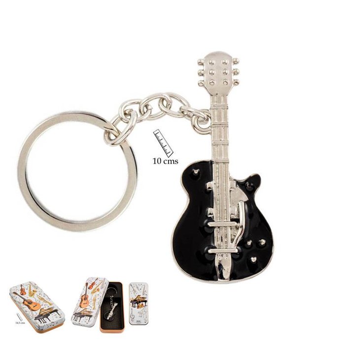 LLAVERO GUITARRA ELECTRICA NEGRA EN LATA | PAPELERIA JAVIER | 1 UNIDAD | 8435266199762 Imagen principal del producto