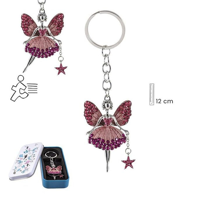 LLAVERO HADA ROSA BRILLANTES EN CAJA | FIGURAS ESOTERICAS JAVIER | 1 UNIDAD | 8435266237426