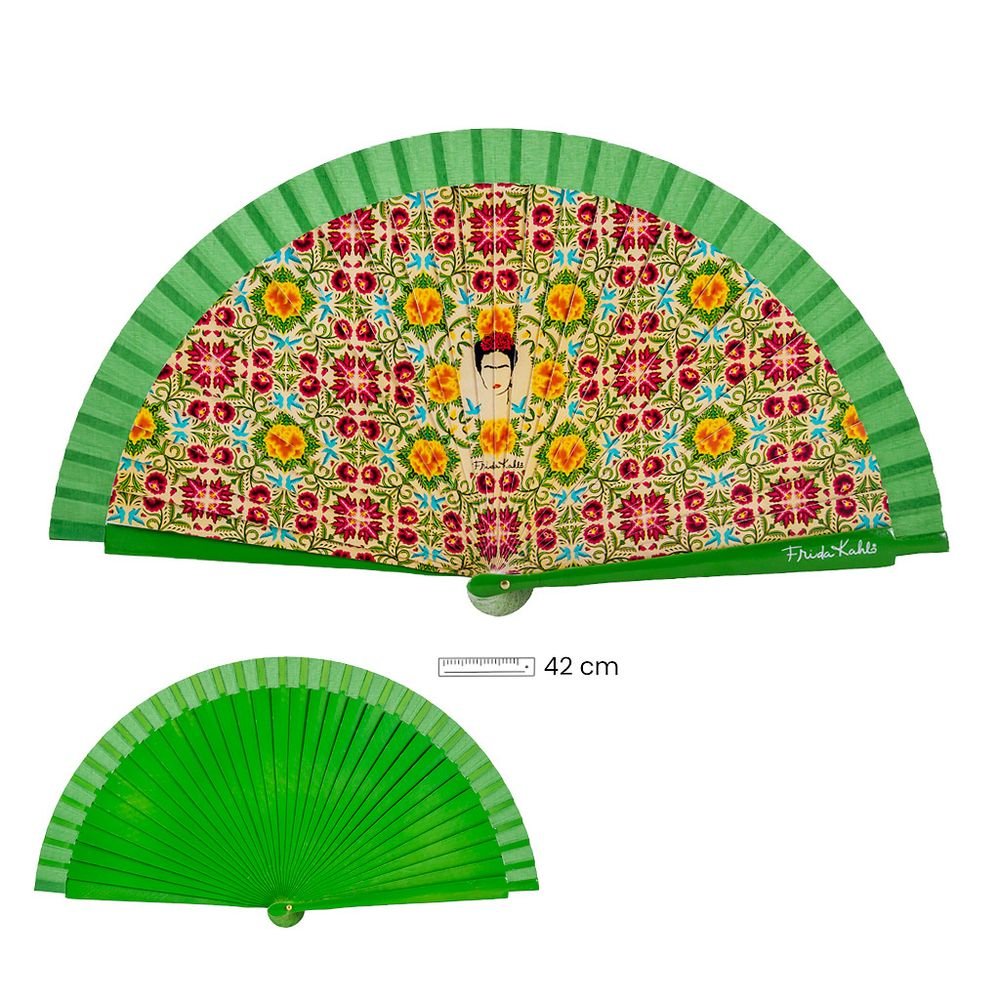 Abanico Frida Kahlo Verde PAPELERIA JAVIER