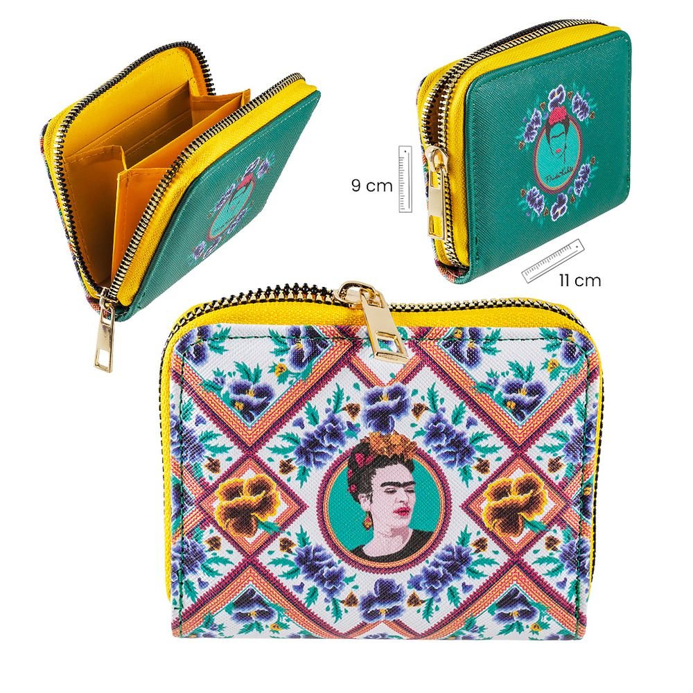 Cartera Frida Kahlo 11x9 cm Claro Amarillo PAPELERIA JAVIER