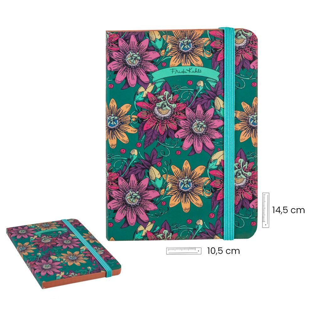 Libreta A6 Frida Kahlo Flores Verde PAPELERIA JAVIER Imagen principal del producto