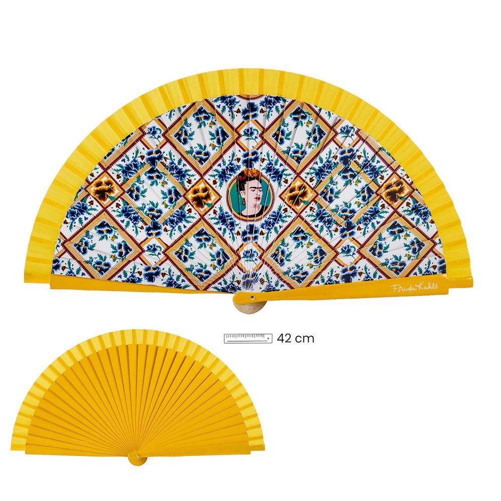 Abanico Frida Kahlo Amarillo PAPELERIA JAVIER