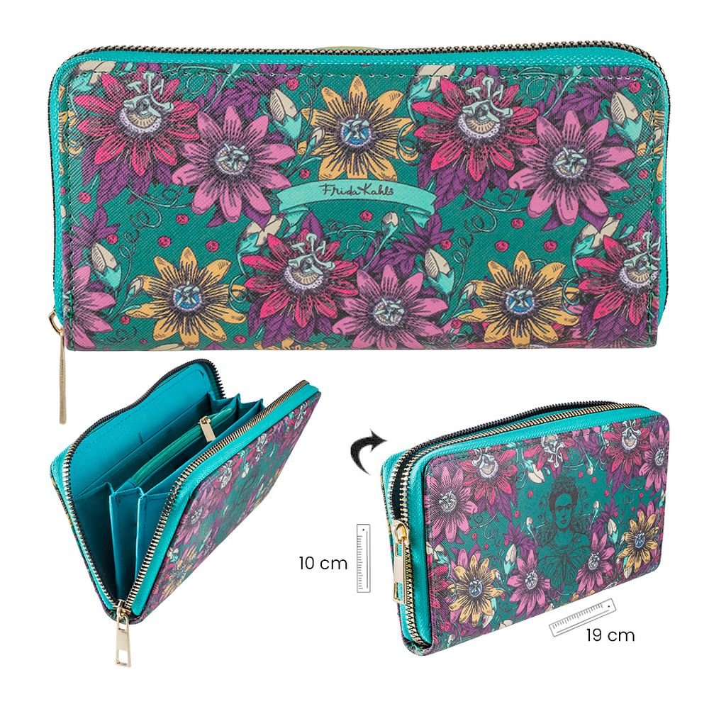 Cartera Frida Kahlo 19x2,5x10cm Azul PAPELERIA JAVIER