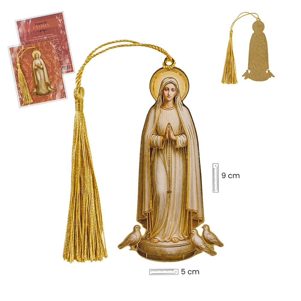 Marcapáginas Virgen de Fátima PAPELERÍA JAVIER 9x5 cm