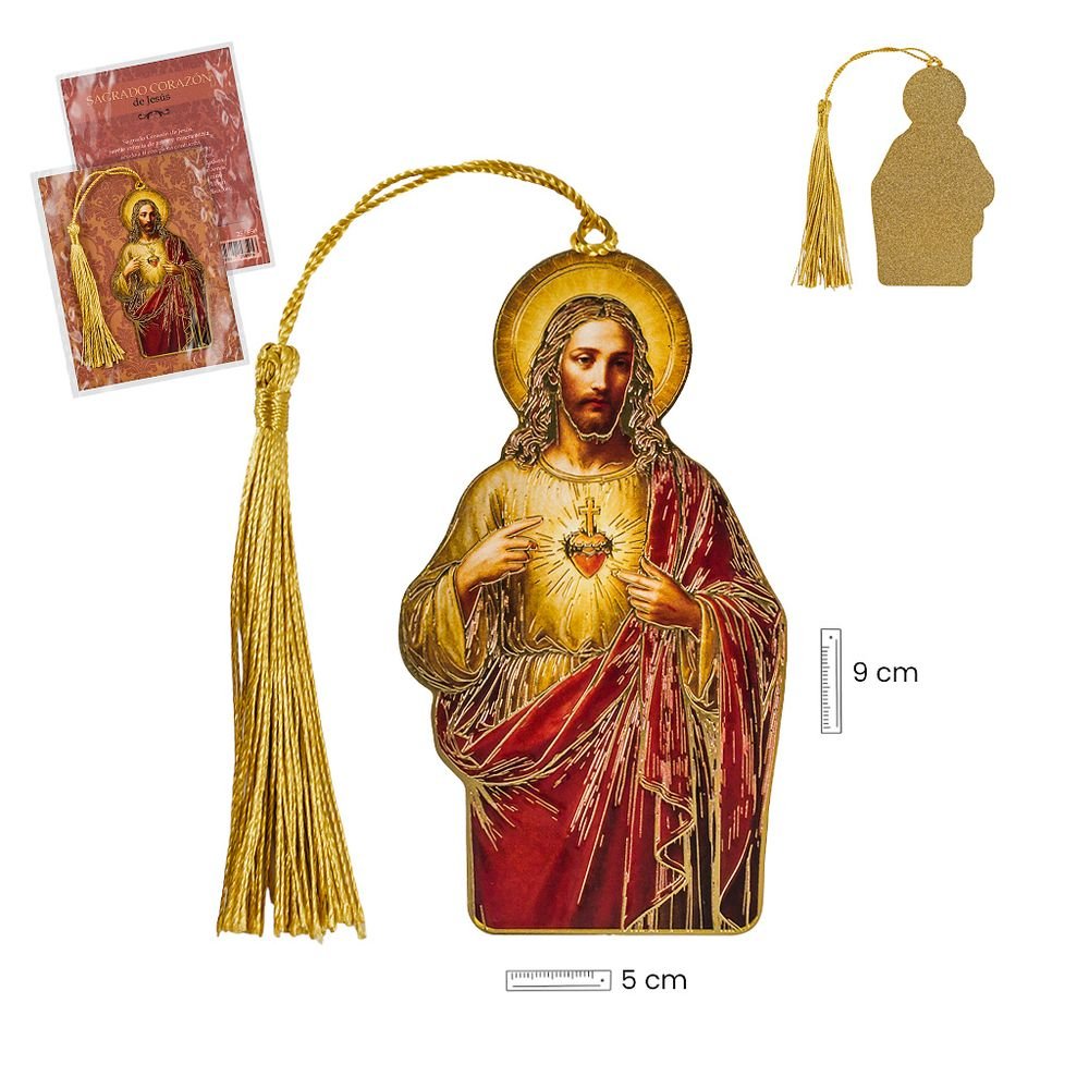 Marcapáginas Corazón de Jesús PAPELERIA JAVIER 9x5 cm
