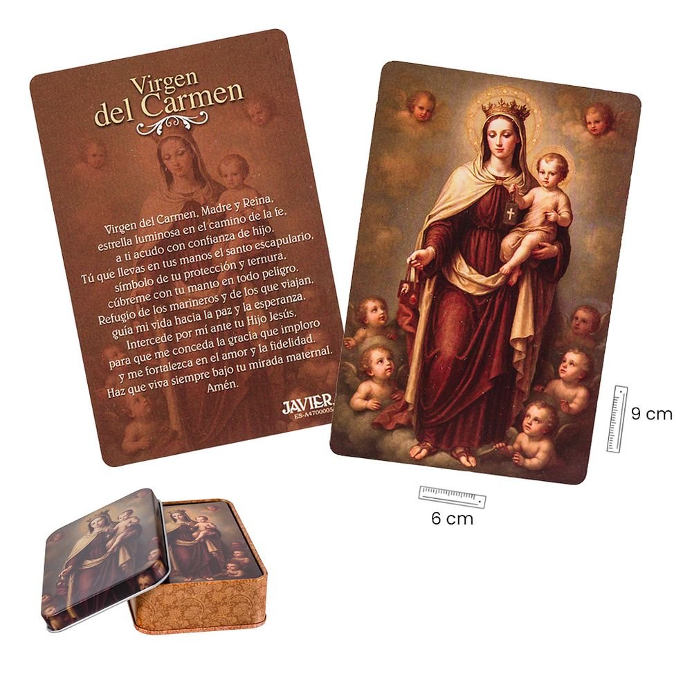 Estampa Virgen del Carmen en lata 60 unidades PAPELERIA JAVIER Imagen principal del producto