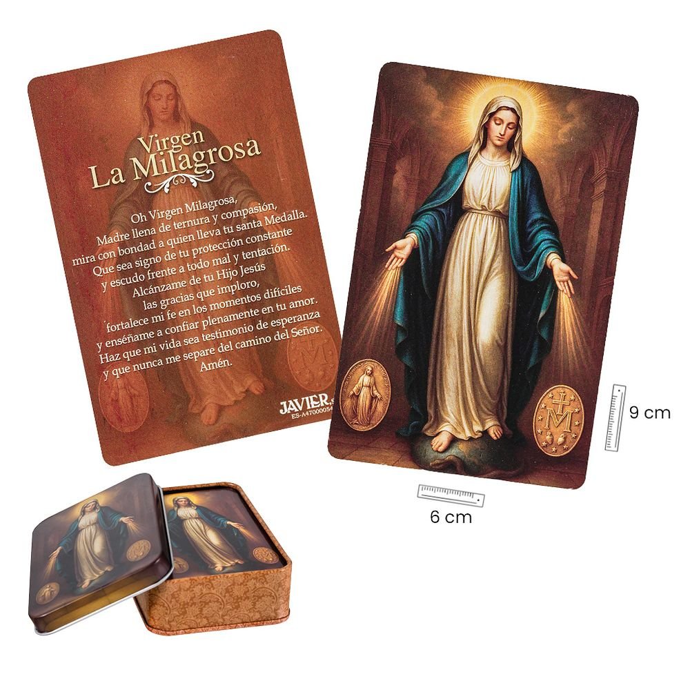 Estampa Virgen Milagrosa en lata 60 unidades Papelería Javier Imagen principal del producto