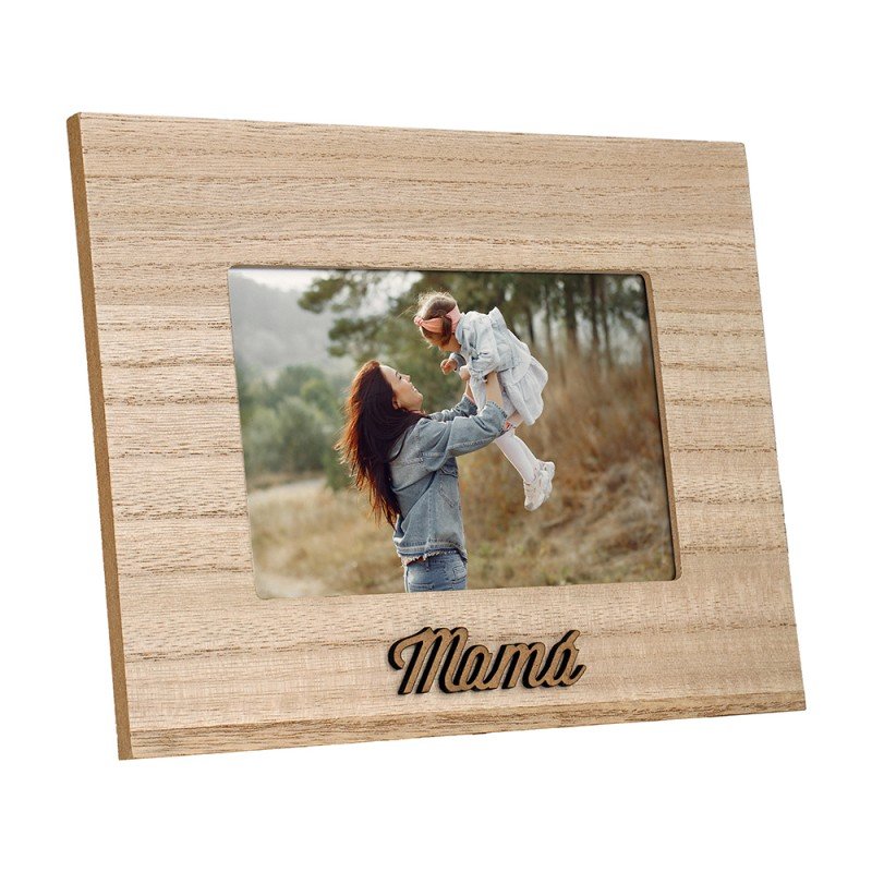 MARCO MADERA 10X15 DECORADO MAMA EN DM HORIZONTAL | 1 UNIDADES | (DEMARK)