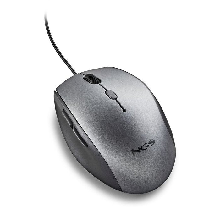 Ratón ergonómico NGS botones silenciosos gris