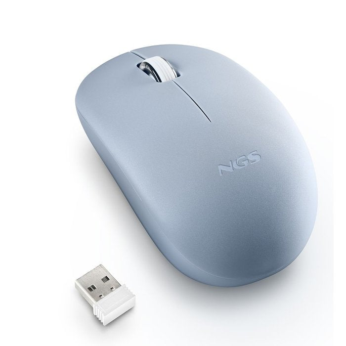 Ratón inalámbrico NGS con botones silenciosos azul