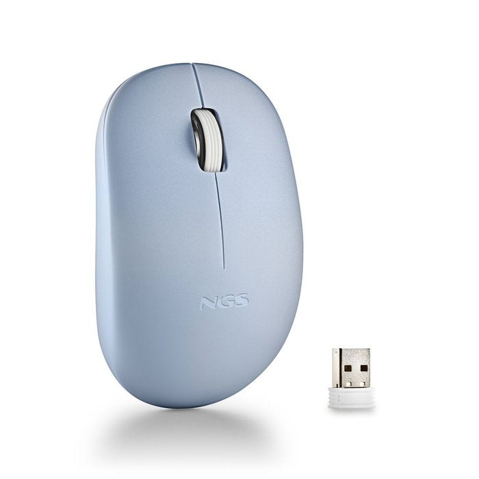 Ratón inalámbrico NGS con botones silenciosos azul