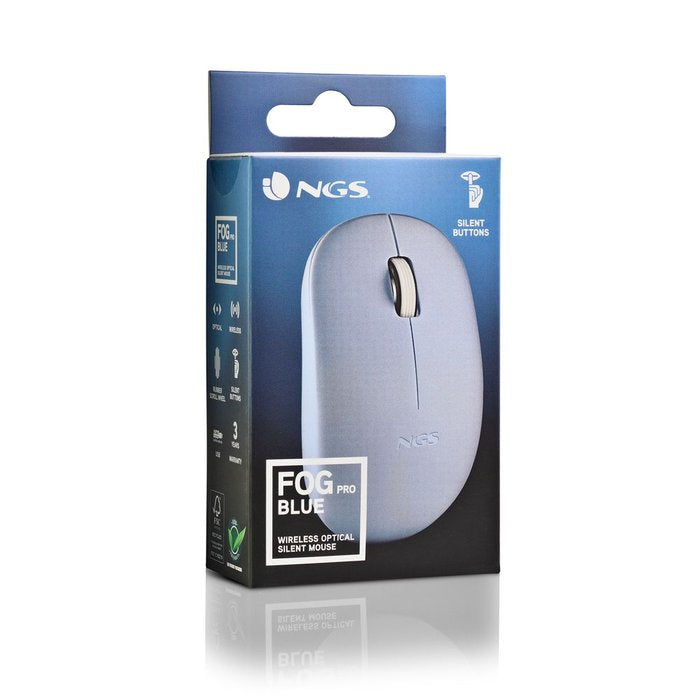 Ratón inalámbrico NGS con botones silenciosos azul