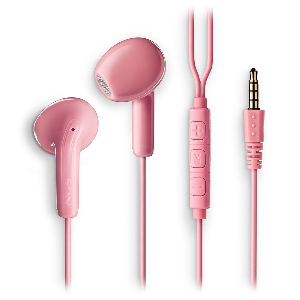 Auriculares Intraurales Rosa con Microfono Jack 3,5 mm Lurbe Group S.A. NGS