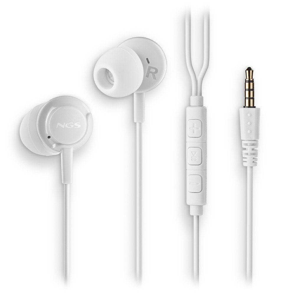 Auriculares botón cable con micrófono y control de volumen blanco Lurbe Group S.A. NGS