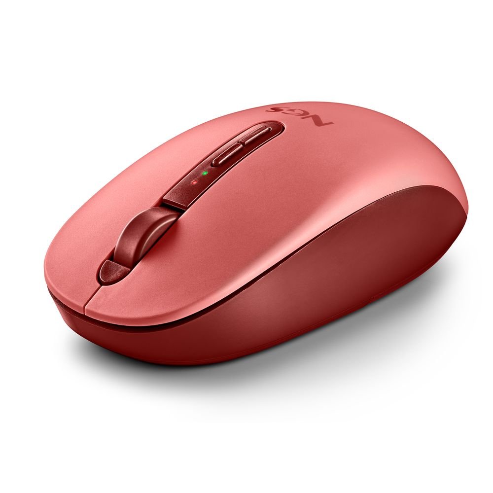 Ratón inalámbrico Bluetooth silencioso ergonómico rojo NGS