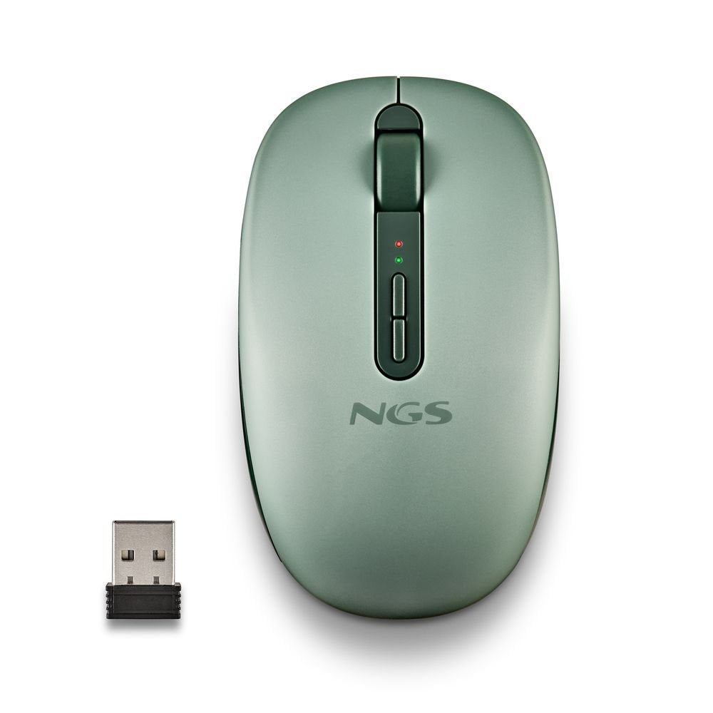 Ratón inalámbrico Bluetooth silencioso ergonómico NGS verde