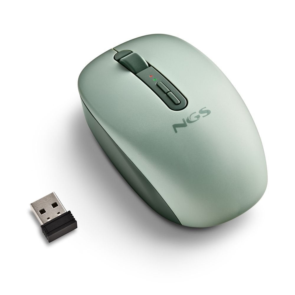 Ratón inalámbrico Bluetooth silencioso ergonómico NGS verde