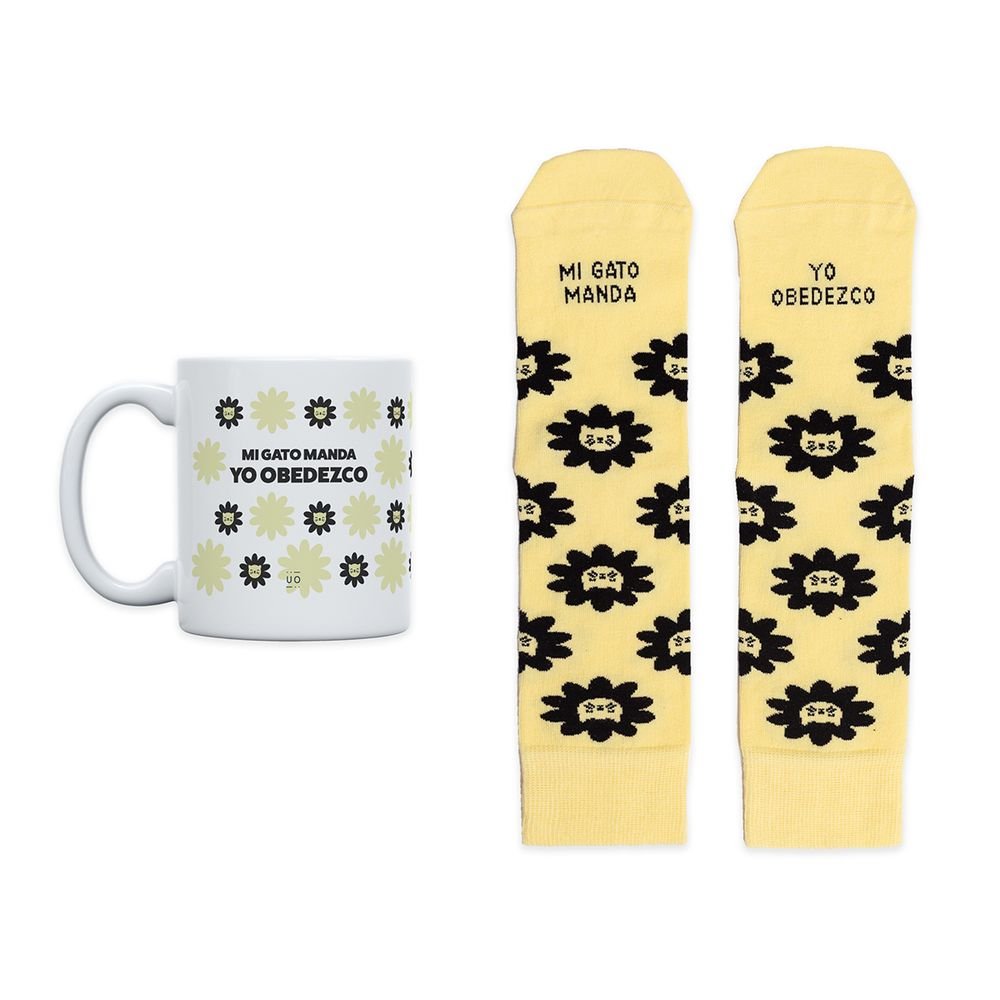 KIT TAZA + CALCETINES MI GATO MANDA YO OBEDEZCO 36-41 | UO | 1 UNIDAD | 8435449353257 Imagen principal del producto
