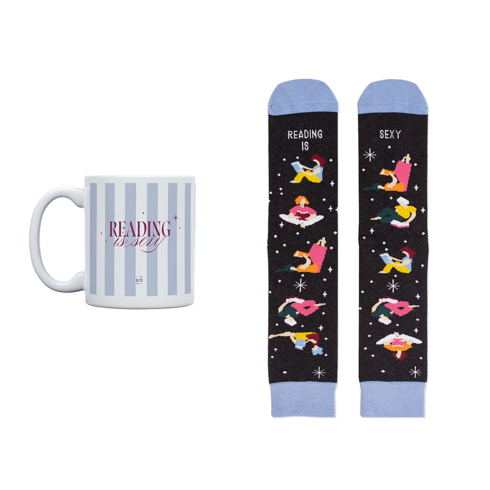 KIT TAZA + CALCETINES READING IS SEXY 36-41 | UO | 1 UNIDAD | 8435449362112 Imagen principal del producto