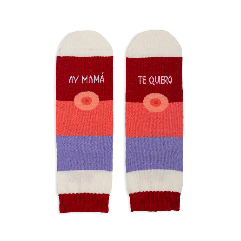 CALCETINES AY MAMA, TE QUIERO TALLA 36-41 | UO | 1 UNIDAD | 8435449366790 Imagen principal del producto