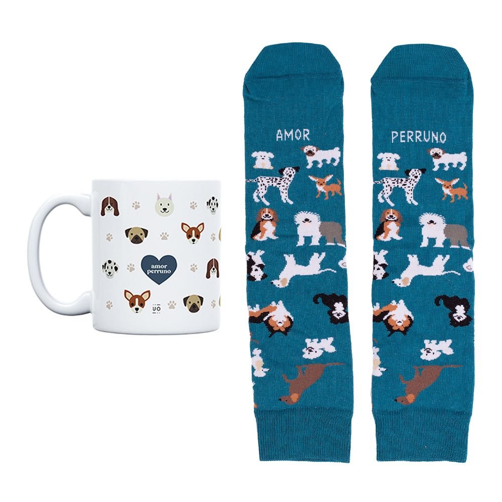 KIT TAZA + CALCETINES AMOR PERRUNO TALLA 42-46 | UO | 1 UNIDAD | 8435449371015 Imagen principal del producto