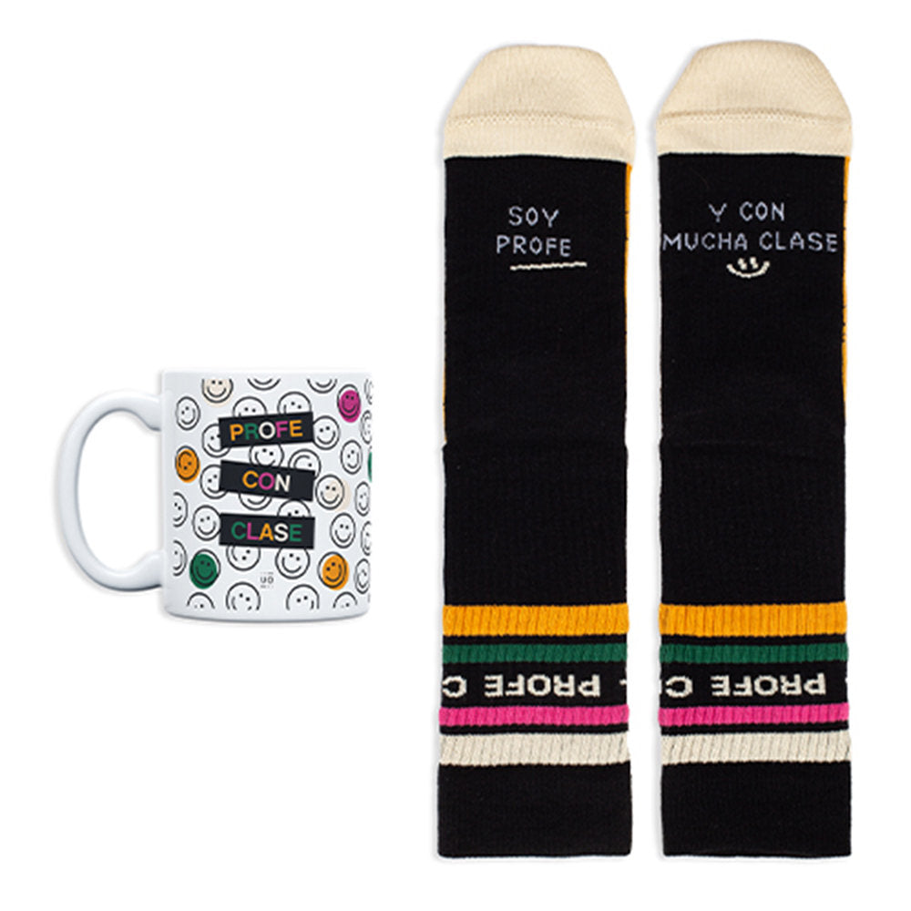KIT TAZA + CALCETINES PROFE CON CLASE TALLA 42-46 | UO | 1 UNIDAD | 8435449375129 Imagen principal del producto