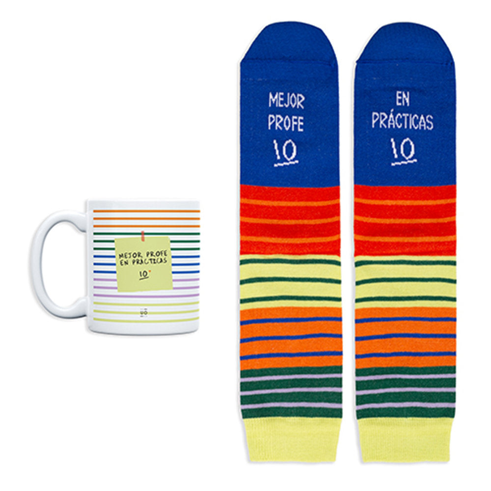 KIT TAZA + CALCETINES MEJOR PROFE EN PRACTICAS TALLA 42-46 | UO | 1 UNIDAD | 8435449375167 Imagen principal del producto