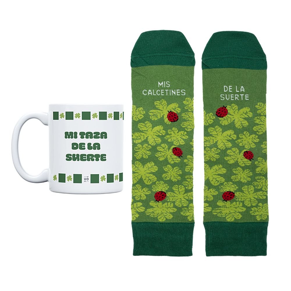 KIT TAZA+CALCETINES MIS CALCETINES DE LA SUERTE TALLA 42-46 | UO | 1 UNIDAD | 8435449377093