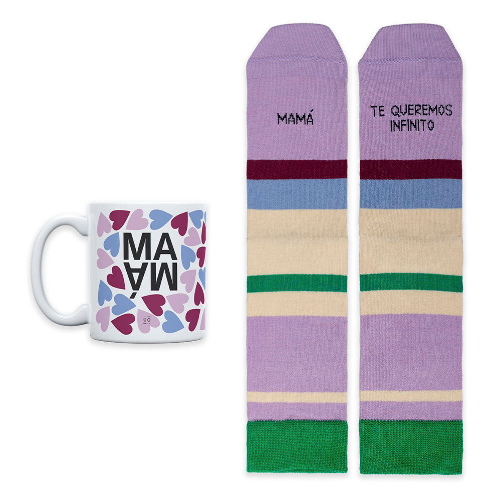 KIT TAZA + CALCETINES MAMA TE QUEREMOS INFINITO TALLA 36-41 | UO | 1 UNIDAD | 8435449379356 Imagen principal del producto