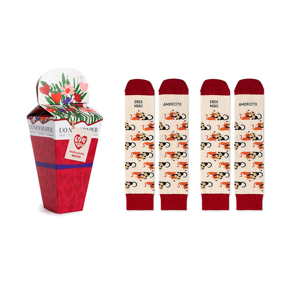 Kit Ramo y 2 Pares Calcetines Love You Mucho Miau Amor Imagen principal del producto